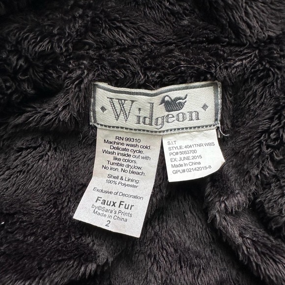 Widgeon Kids Faux Fur Teddy Bear Vest Black and gray with pockets 2T - Picture 3 of 8